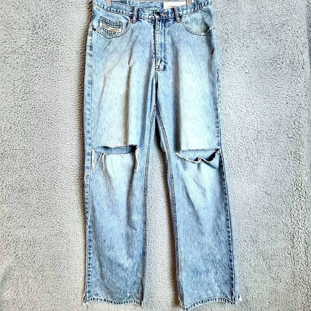 Vintage World Industries Baggy Wide Leg Distressed Denim Jeans  Skate Size 32x32